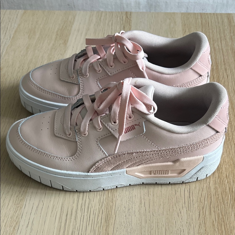 Puma Soft Pink Leather Sneakers (fits ladies 7.5)